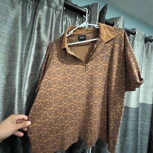 HUF polo shirt size large runs small